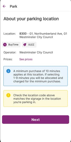 RingGo Parking app: Park & Pay